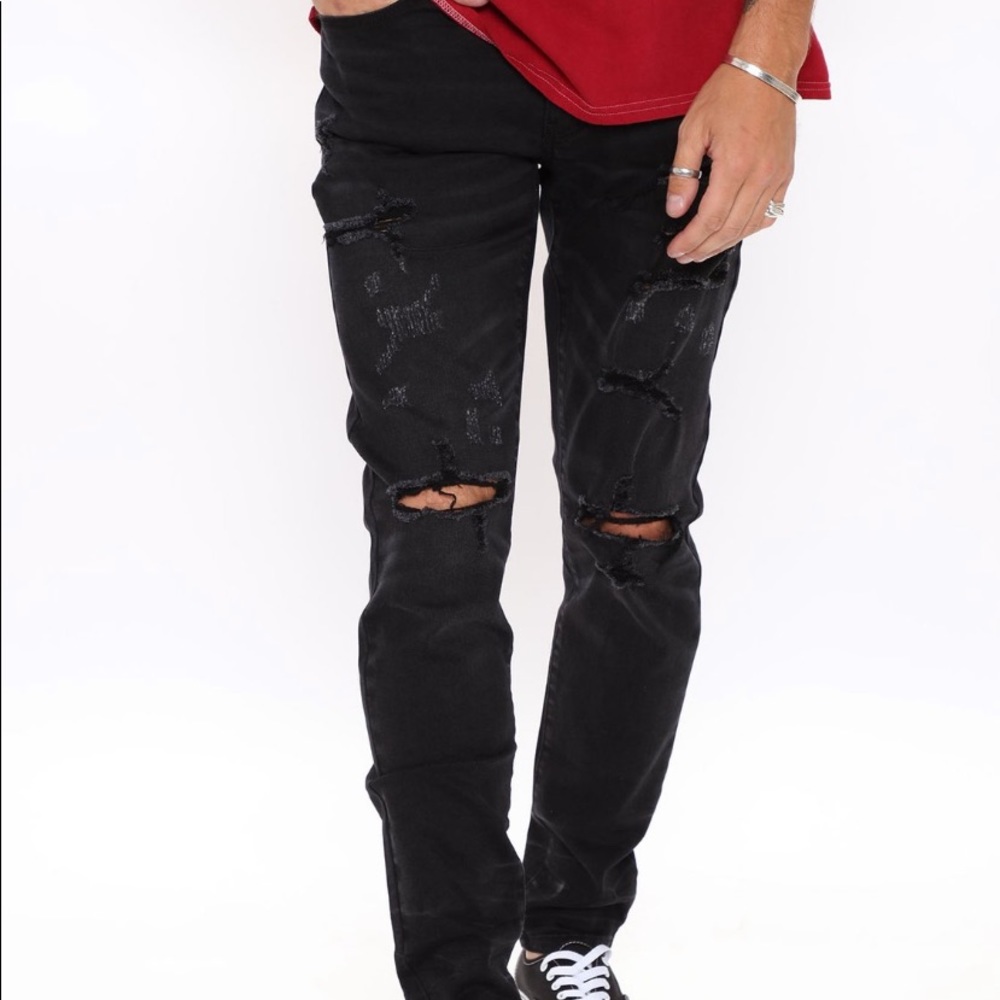 Men’s Fashionova Black Skinny Jeans🔥